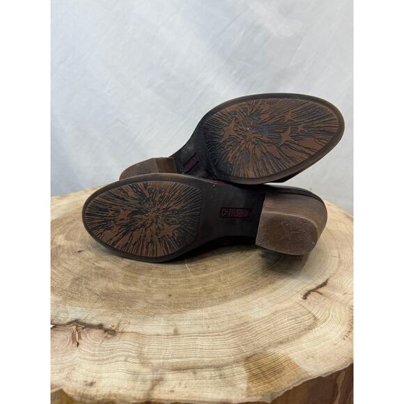 Pikolinos Maroon Red Leather Fringe Ankle Boots - Size 41 EU - 10 / 10.5 US - Picture 14 of 16